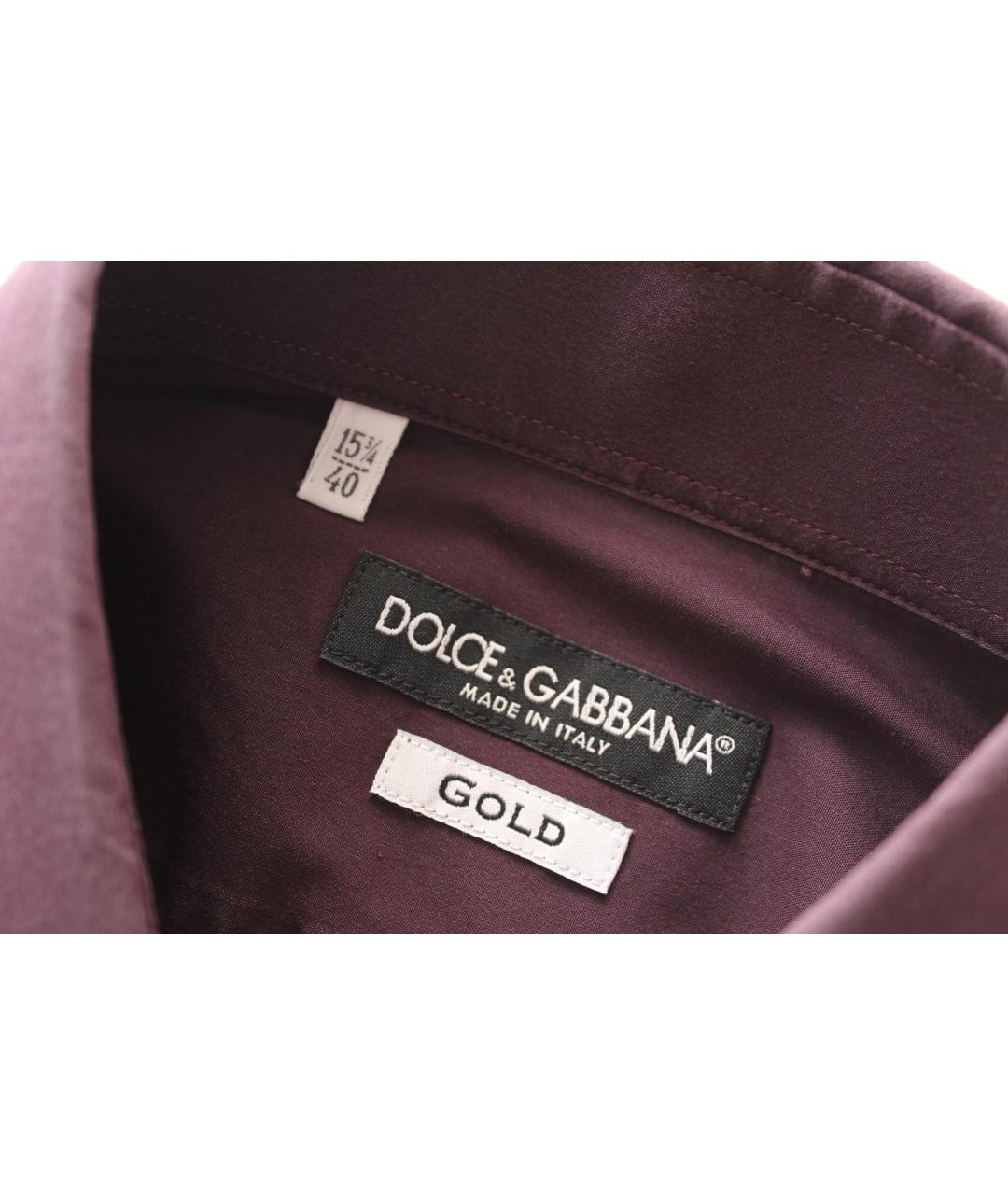 DOLCE&GABBANA Бордовая хлопковая классическая рубашка, фото 7