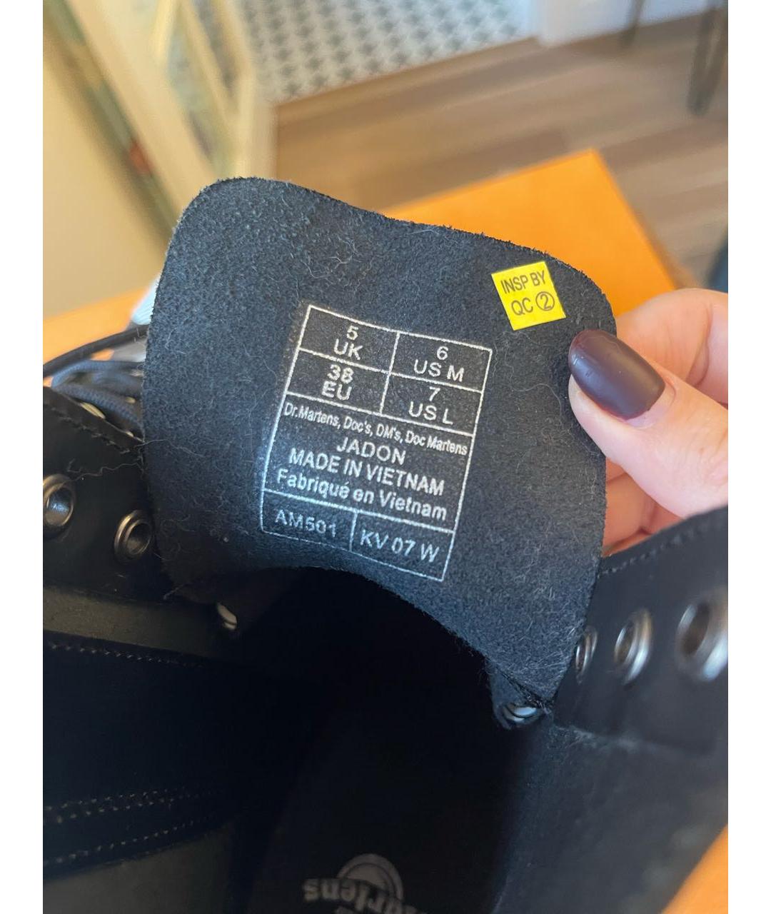 DR. MARTENS Черные ботинки из искусственной кожи, фото 6