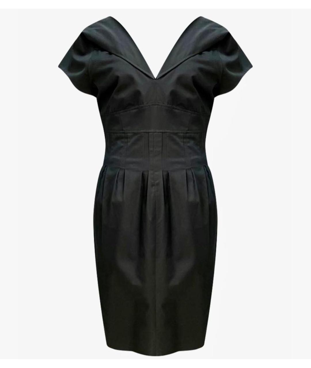 KARL LAGERFELD Черное хлопко-эластановое платье, фото 8