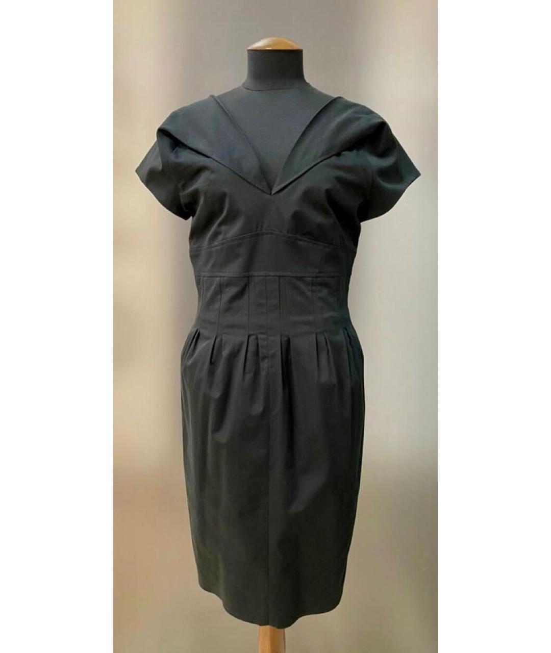 KARL LAGERFELD Черное хлопко-эластановое платье, фото 3