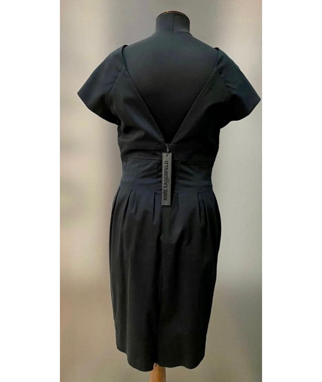 KARL LAGERFELD Черное хлопко-эластановое платье, фото 7
