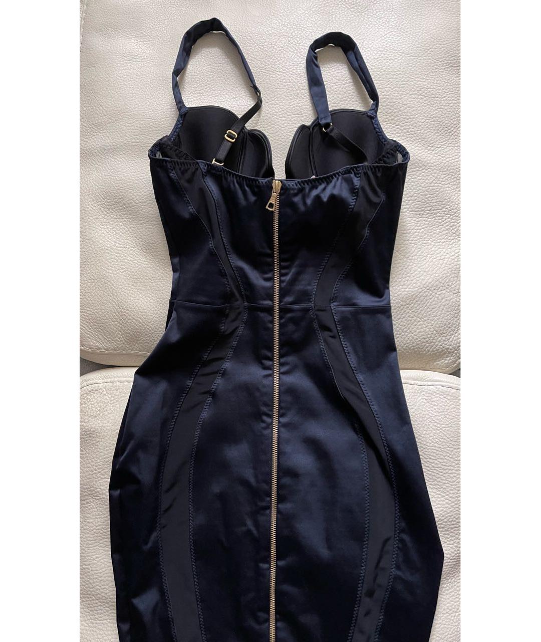 AGENT PROVOCATEUR Синее атласное коктейльное платье, фото 2