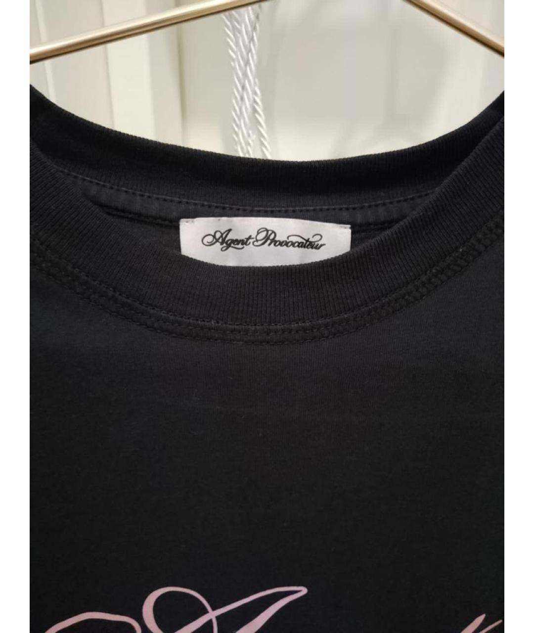 AGENT PROVOCATEUR Черная хлопковая футболка, фото 3