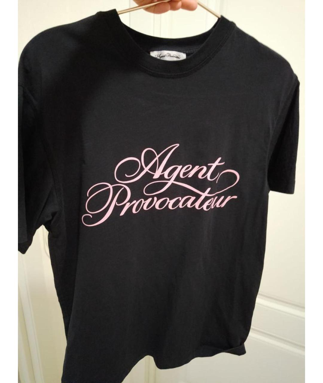 AGENT PROVOCATEUR Черная хлопковая футболка, фото 2