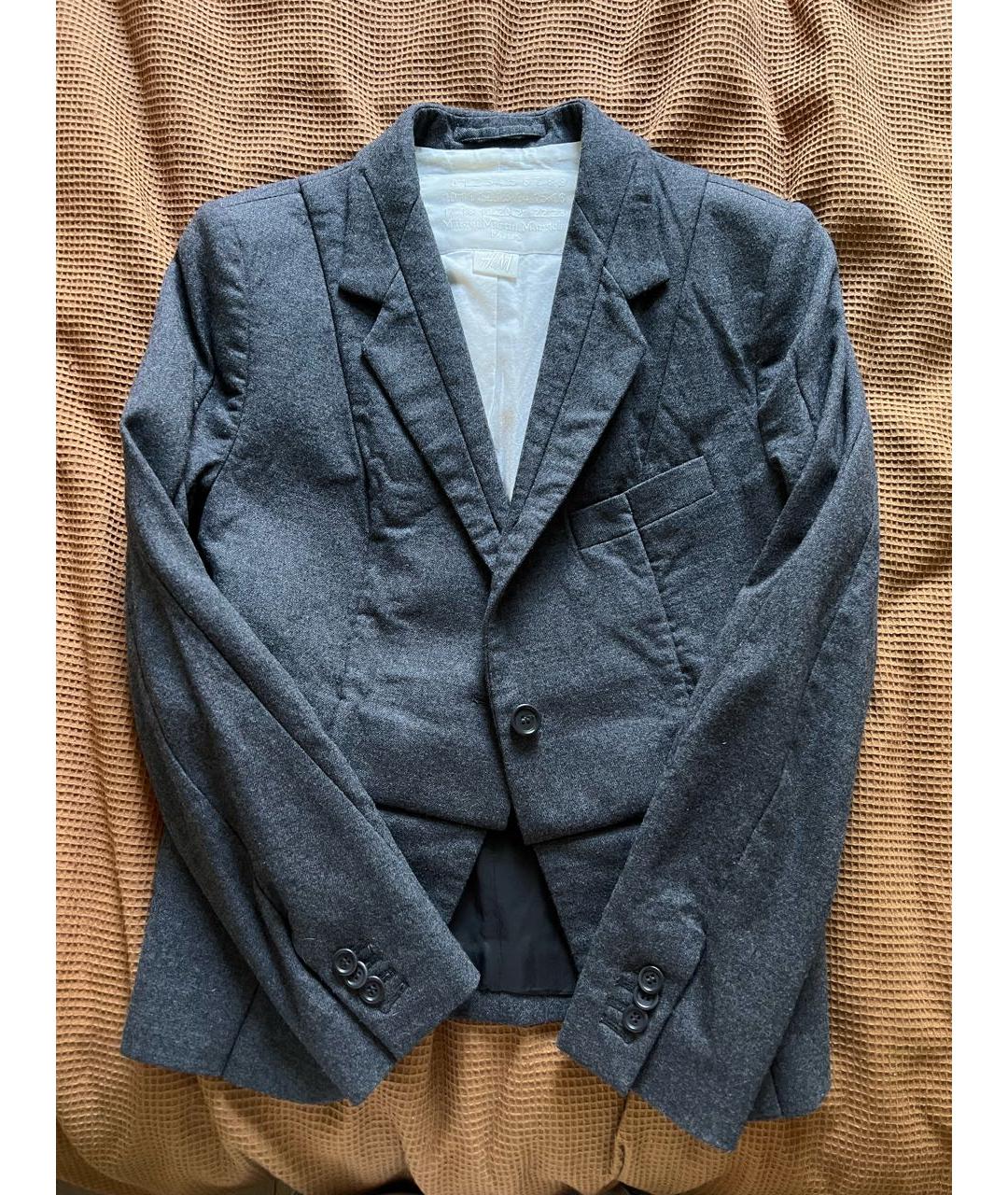 MAISON MARGIELA Антрацитовый шерстяной жакет/пиджак, фото 5