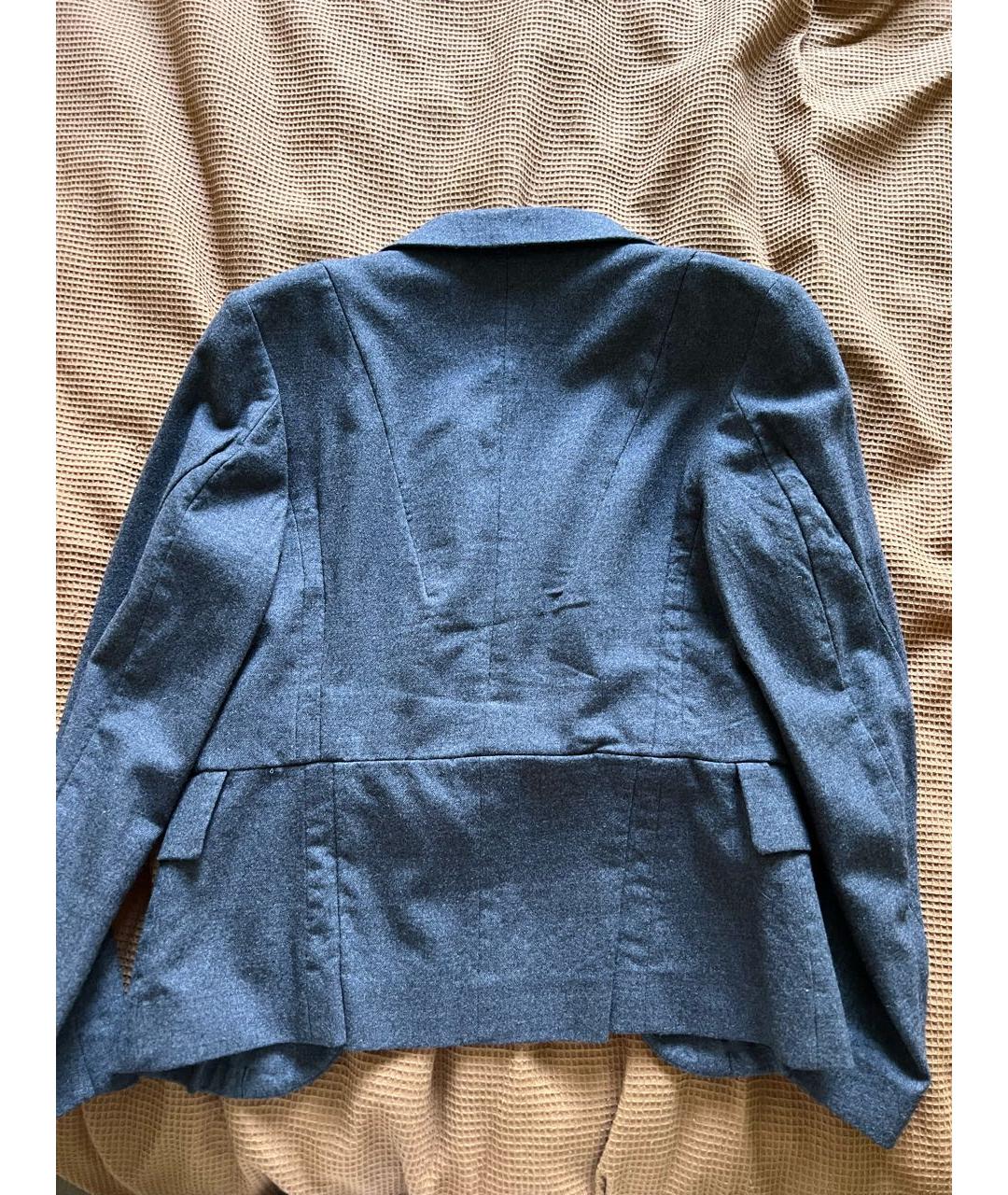MAISON MARGIELA Антрацитовый шерстяной жакет/пиджак, фото 2