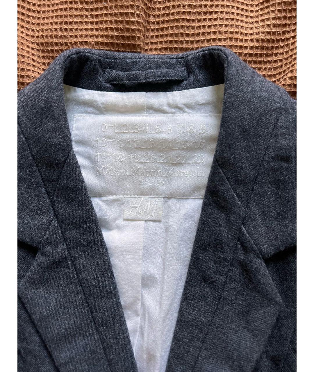 MAISON MARGIELA Антрацитовый шерстяной жакет/пиджак, фото 3