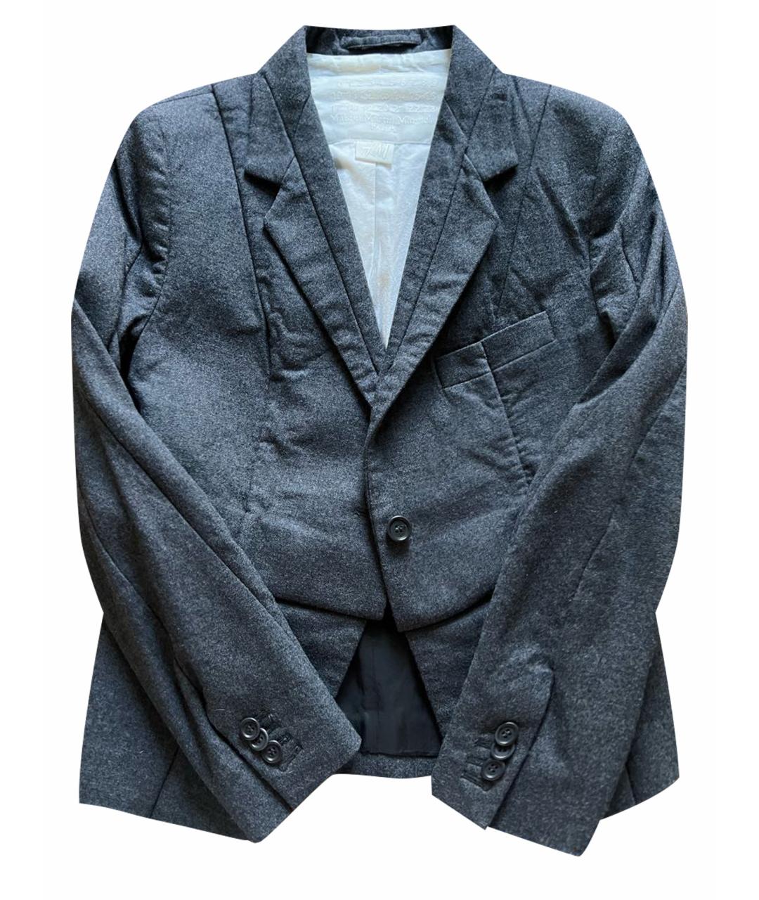 MAISON MARGIELA Антрацитовый шерстяной жакет/пиджак, фото 1