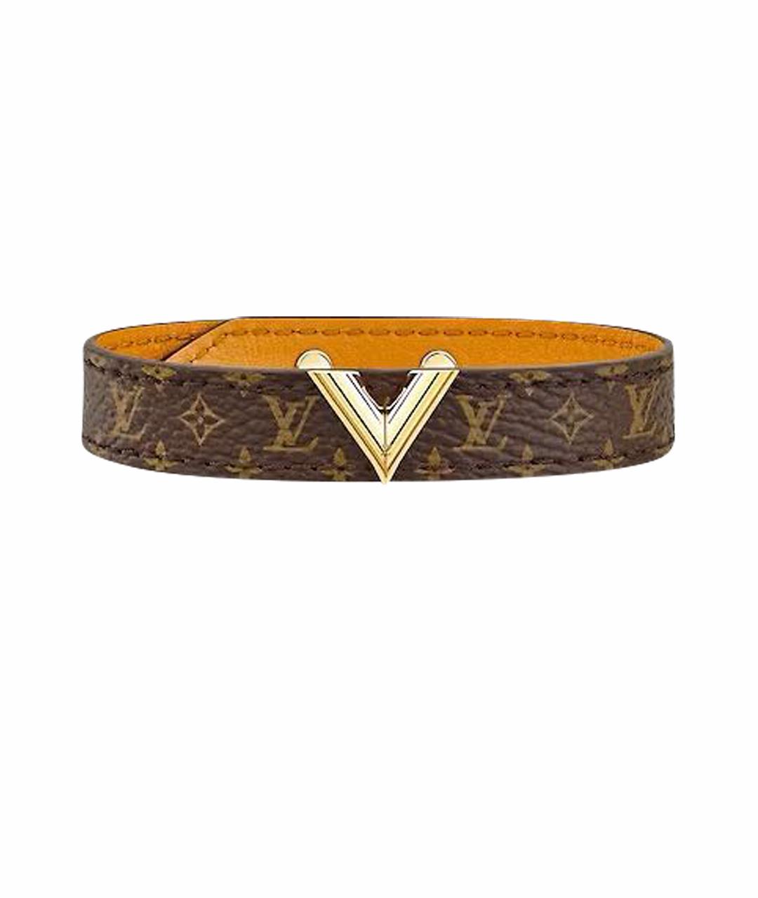 LOUIS VUITTON Коричневый кожаный браслет, фото 1