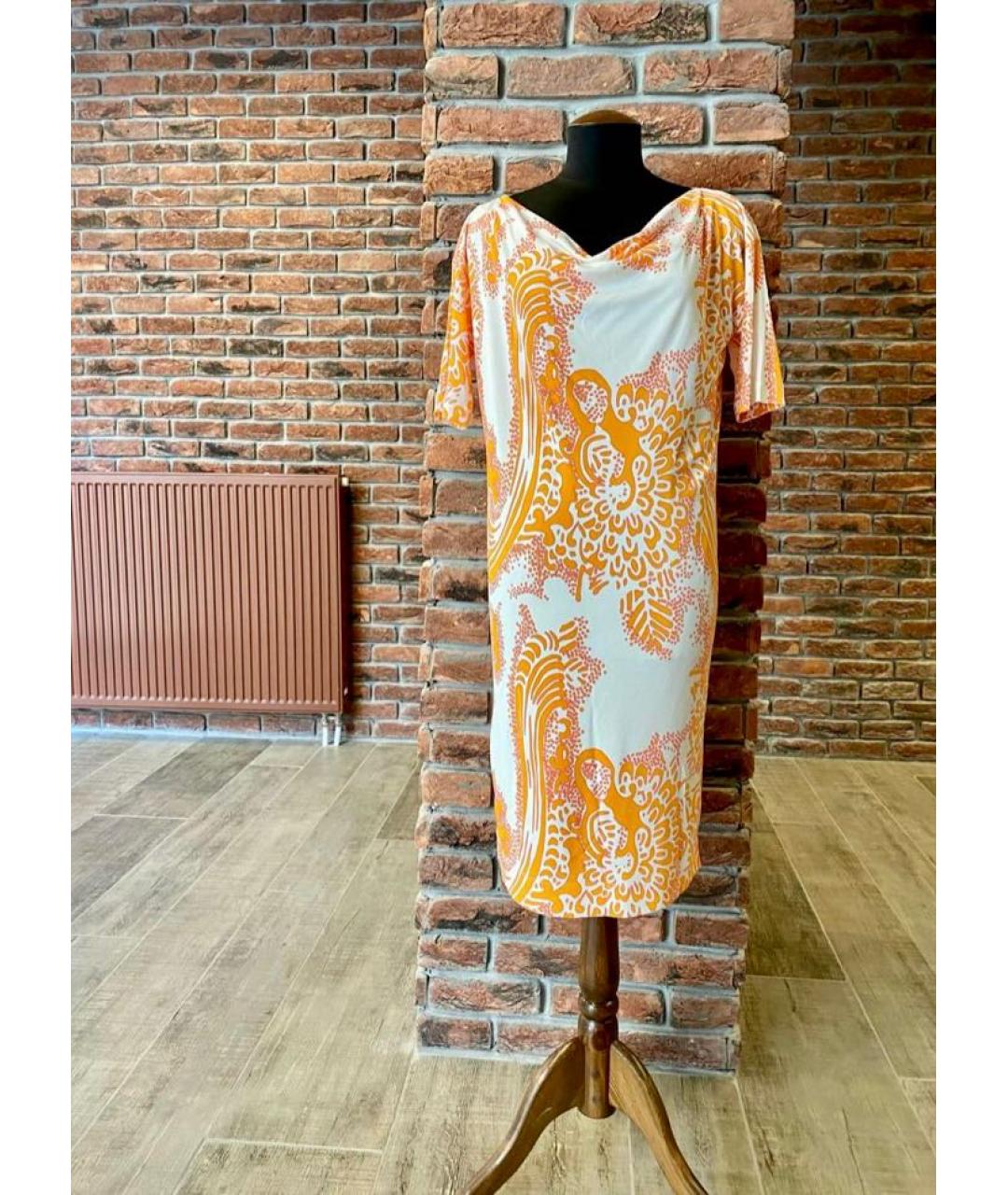 CAVALLI CLASS Оранжевое вискозное повседневное платье, фото 4