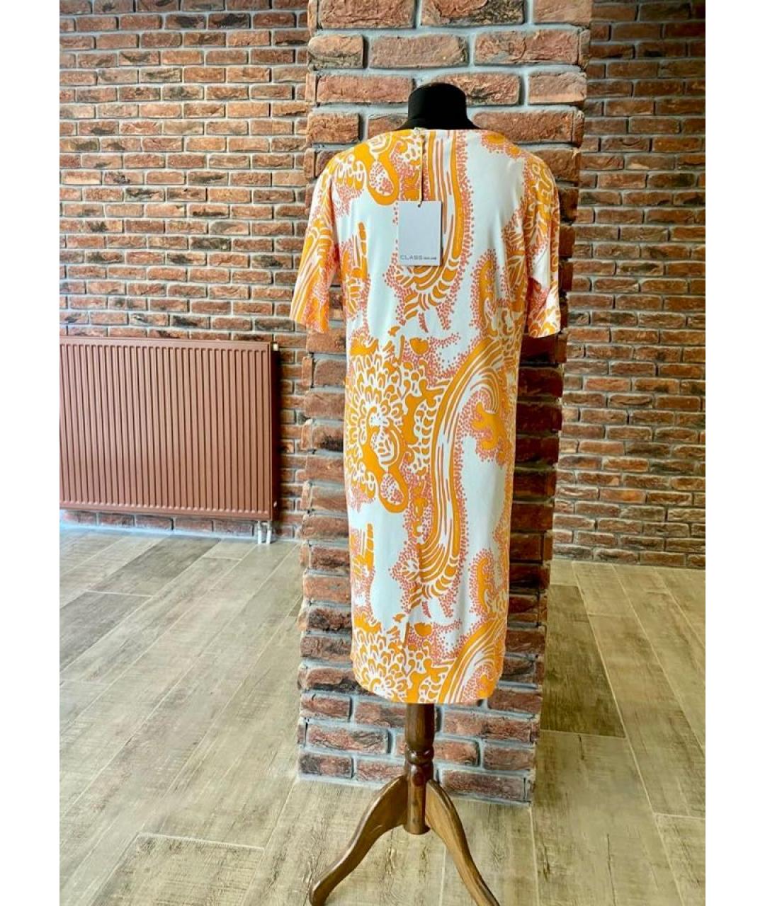 CAVALLI CLASS Оранжевое вискозное повседневное платье, фото 2
