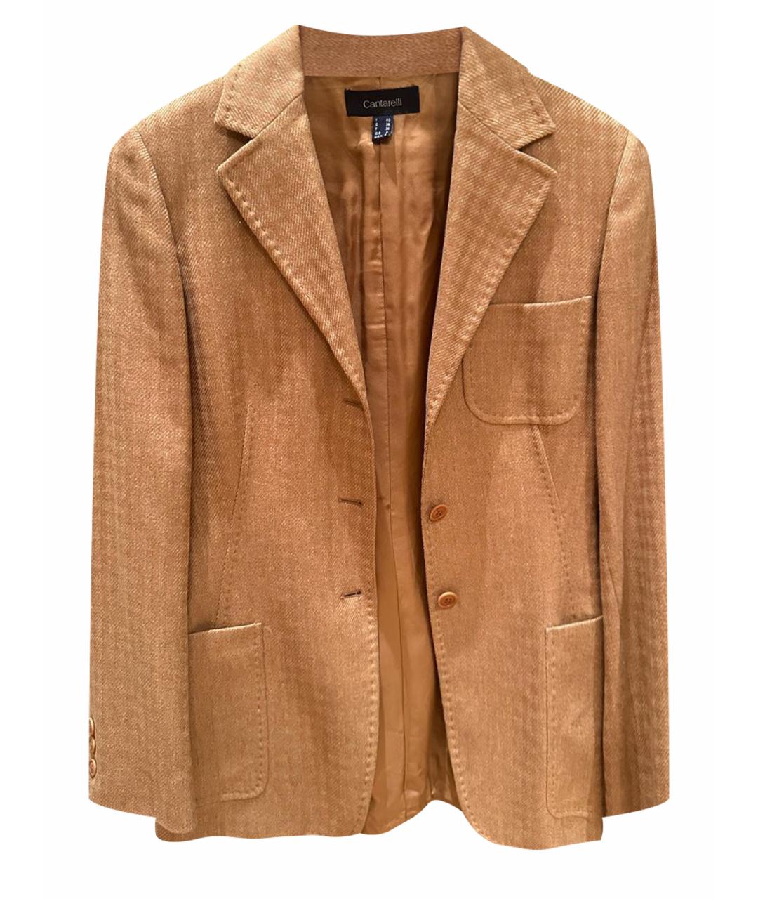 CANTARELLI Коричневый шерстяной жакет/пиджак, фото 1