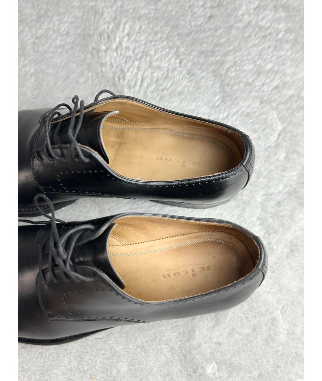 KITON Черные кожаные туфли, фото 3