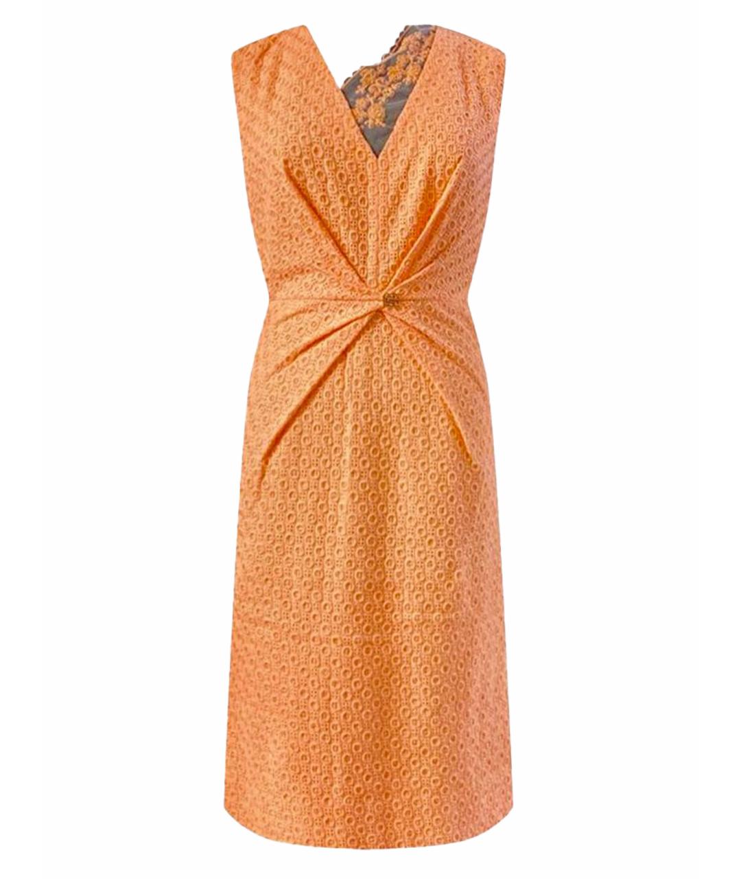CAVALLI CLASS Оранжевое хлопковое повседневное платье, фото 1