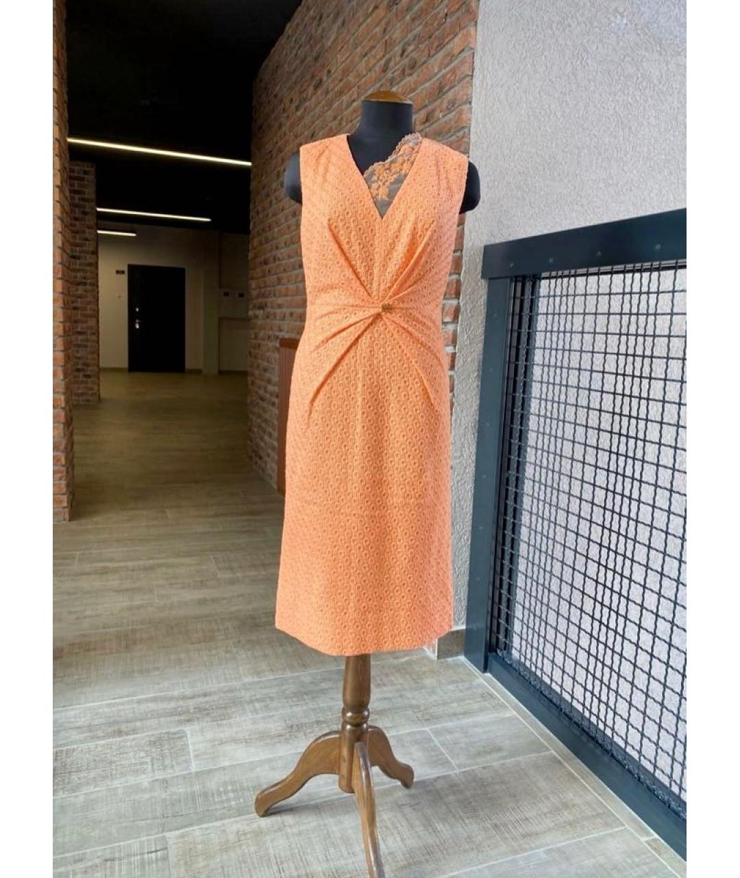 CAVALLI CLASS Оранжевое хлопковое повседневное платье, фото 4