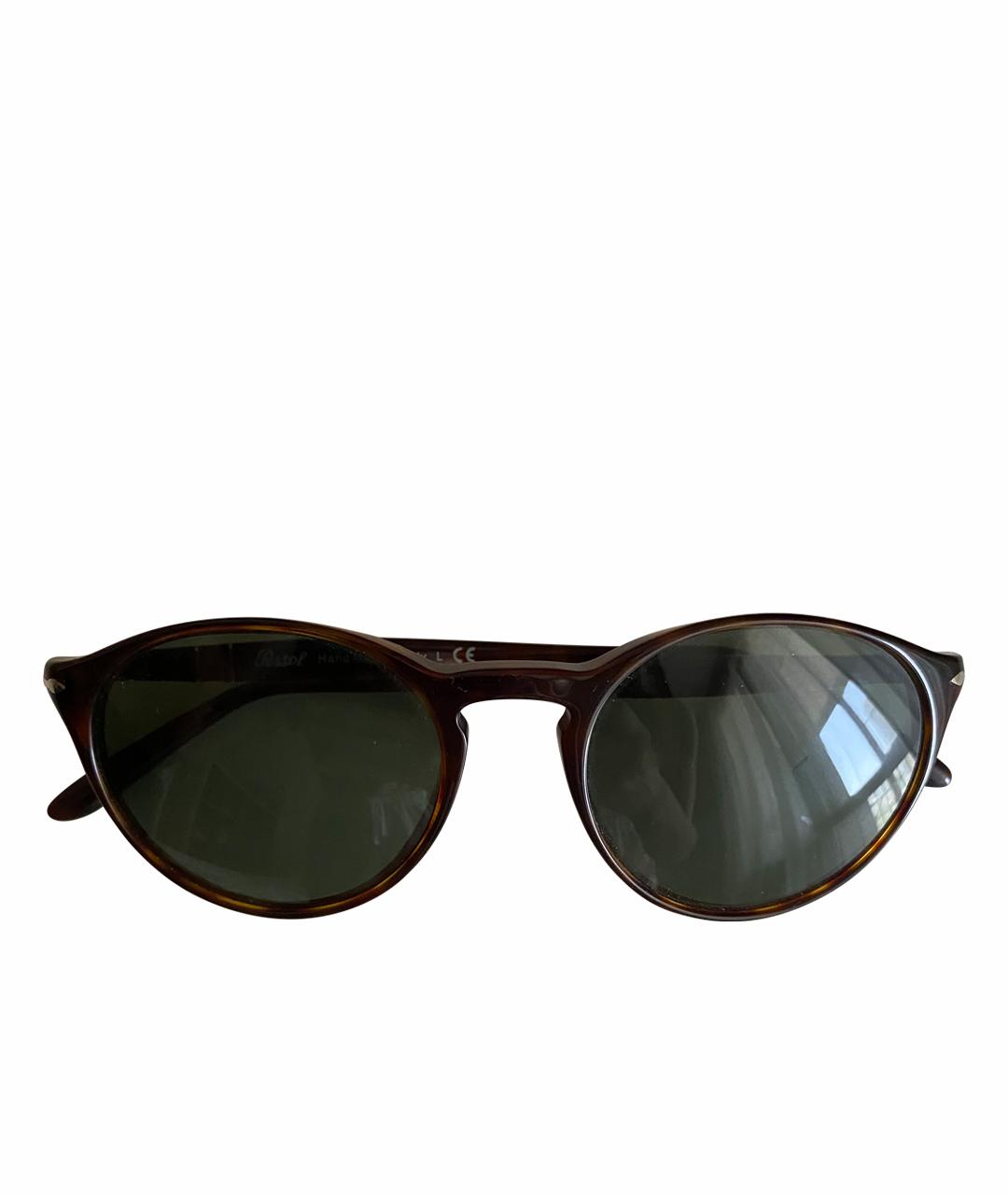 PERSOL Коричневые пластиковые солнцезащитные очки, фото 1