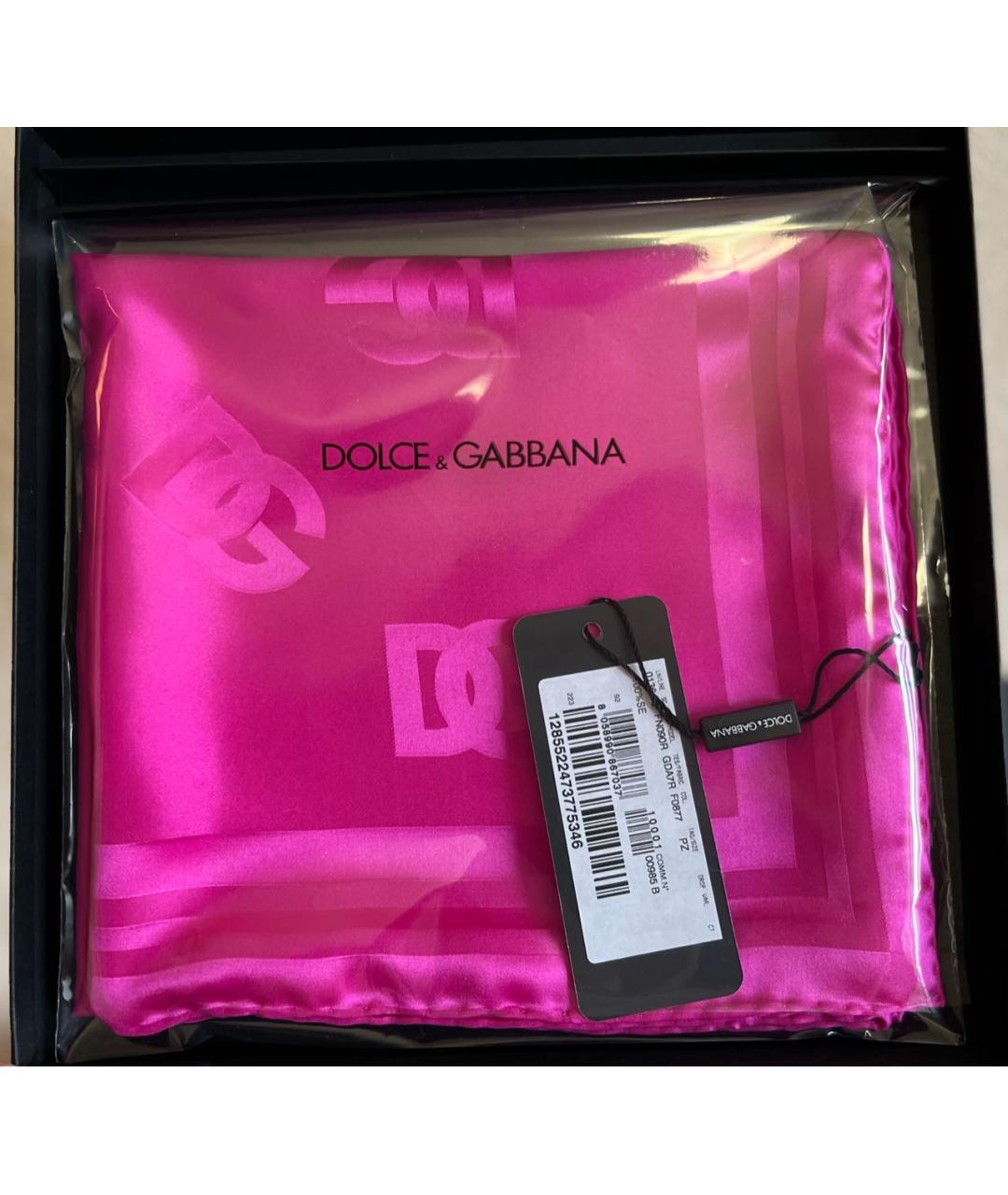 DOLCE&GABBANA Фуксия шелковый платок, фото 4