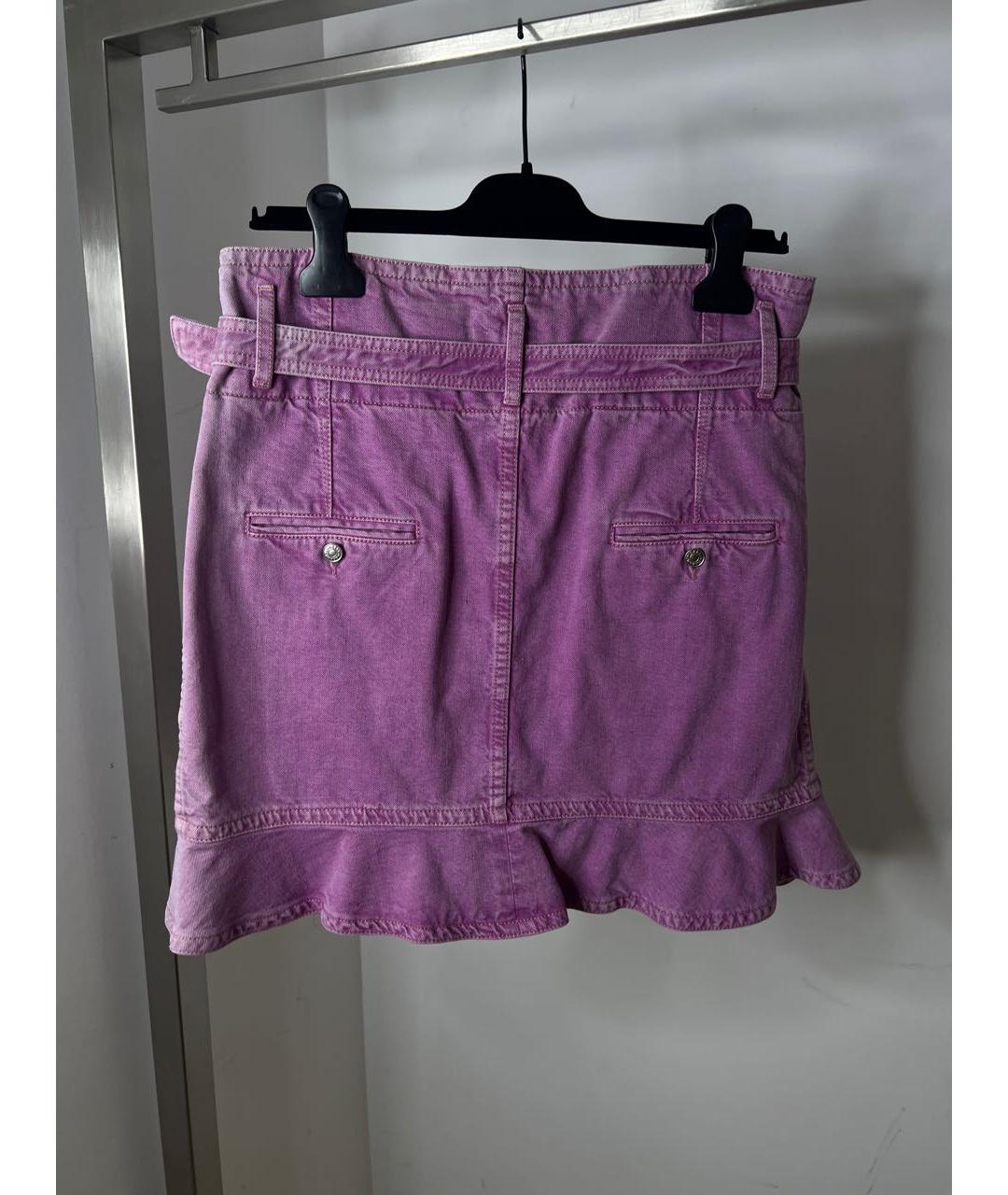 ISABEL MARANT Фиолетовая хлопковая юбка мини, фото 3