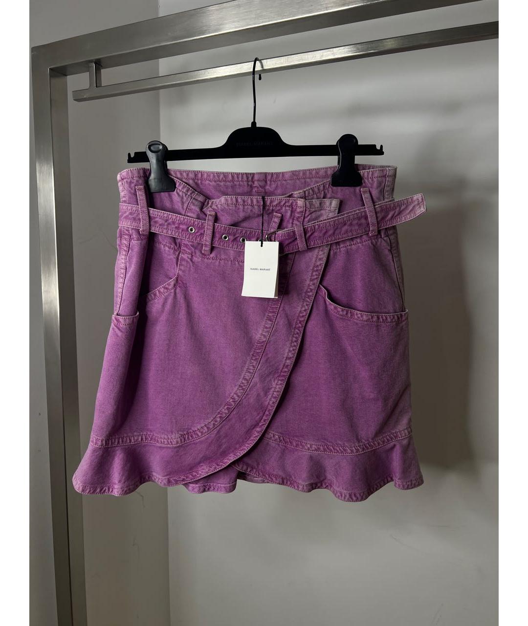 ISABEL MARANT Фиолетовая хлопковая юбка мини, фото 2