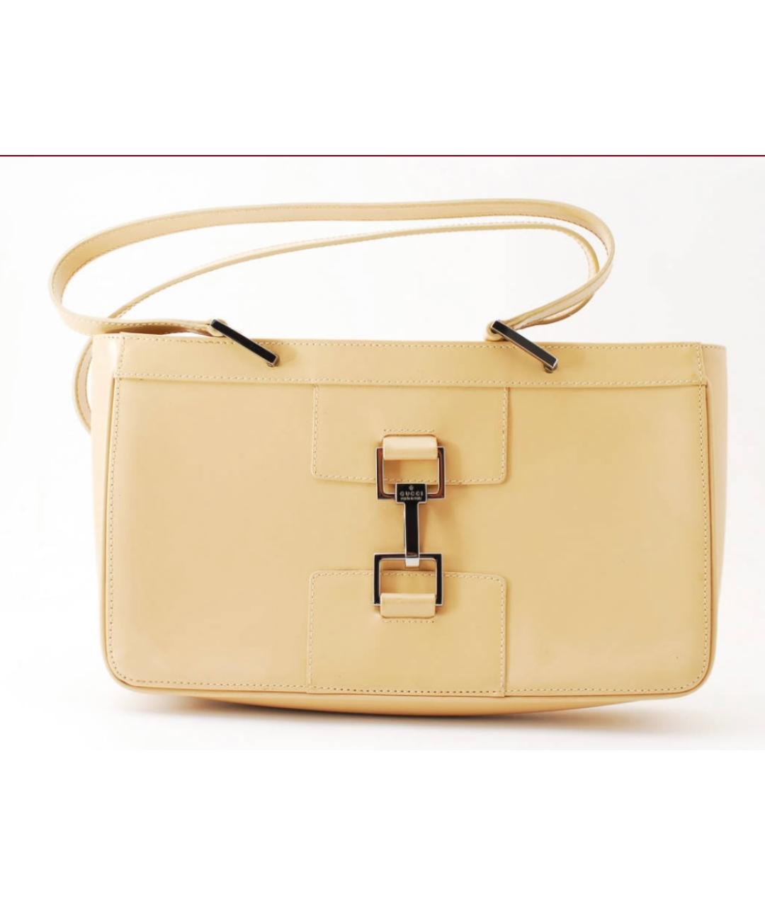 GUCCI Бежевая кожаная сумка через плечо, фото 7