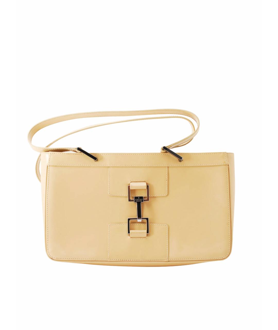 GUCCI Бежевая кожаная сумка через плечо, фото 1