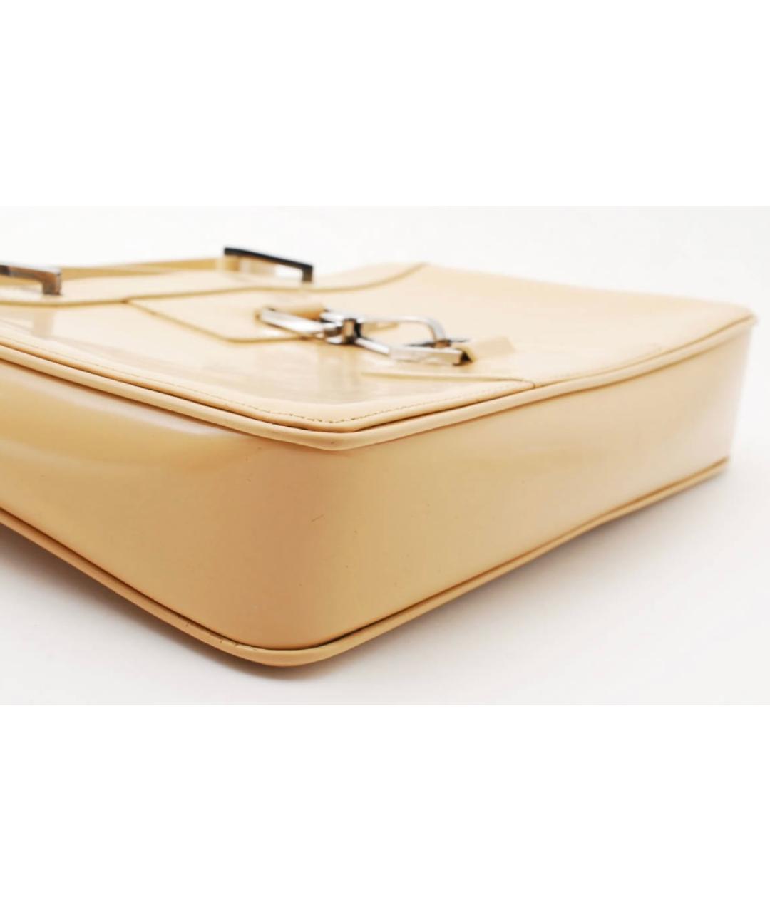 GUCCI Бежевая кожаная сумка через плечо, фото 2