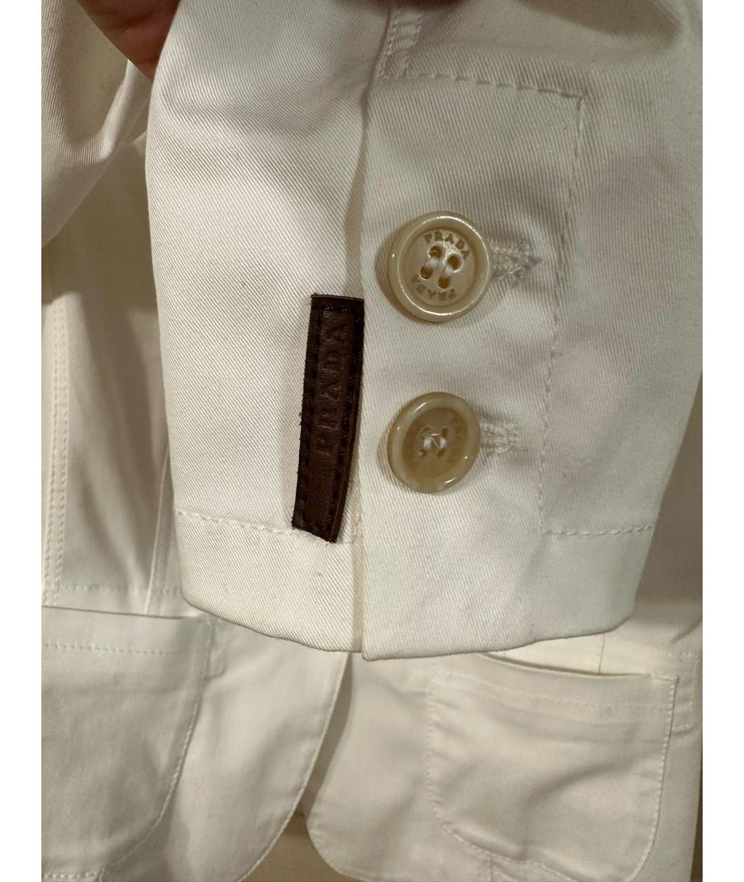 PRADA Белый вискозный жакет/пиджак, фото 3