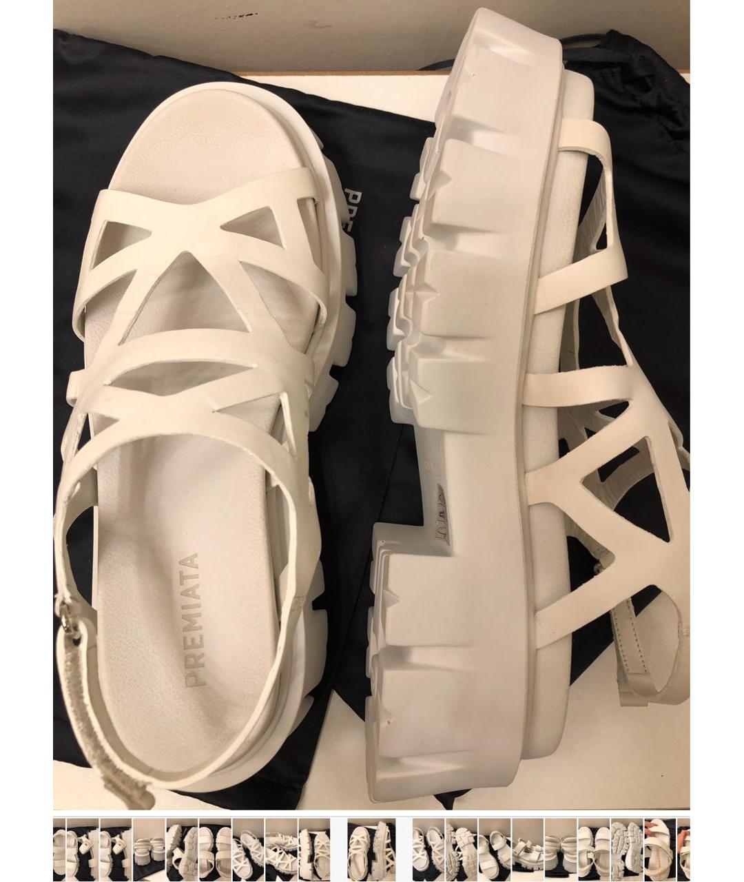 PREMIATA Белые кожаные сандалии, фото 4