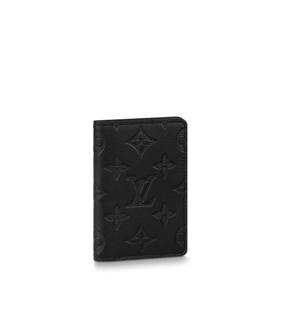 LOUIS VUITTON Черный кожаный кардхолдер, фото 1