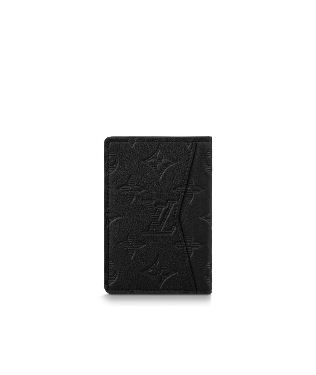 LOUIS VUITTON Черный кожаный кардхолдер, фото 5