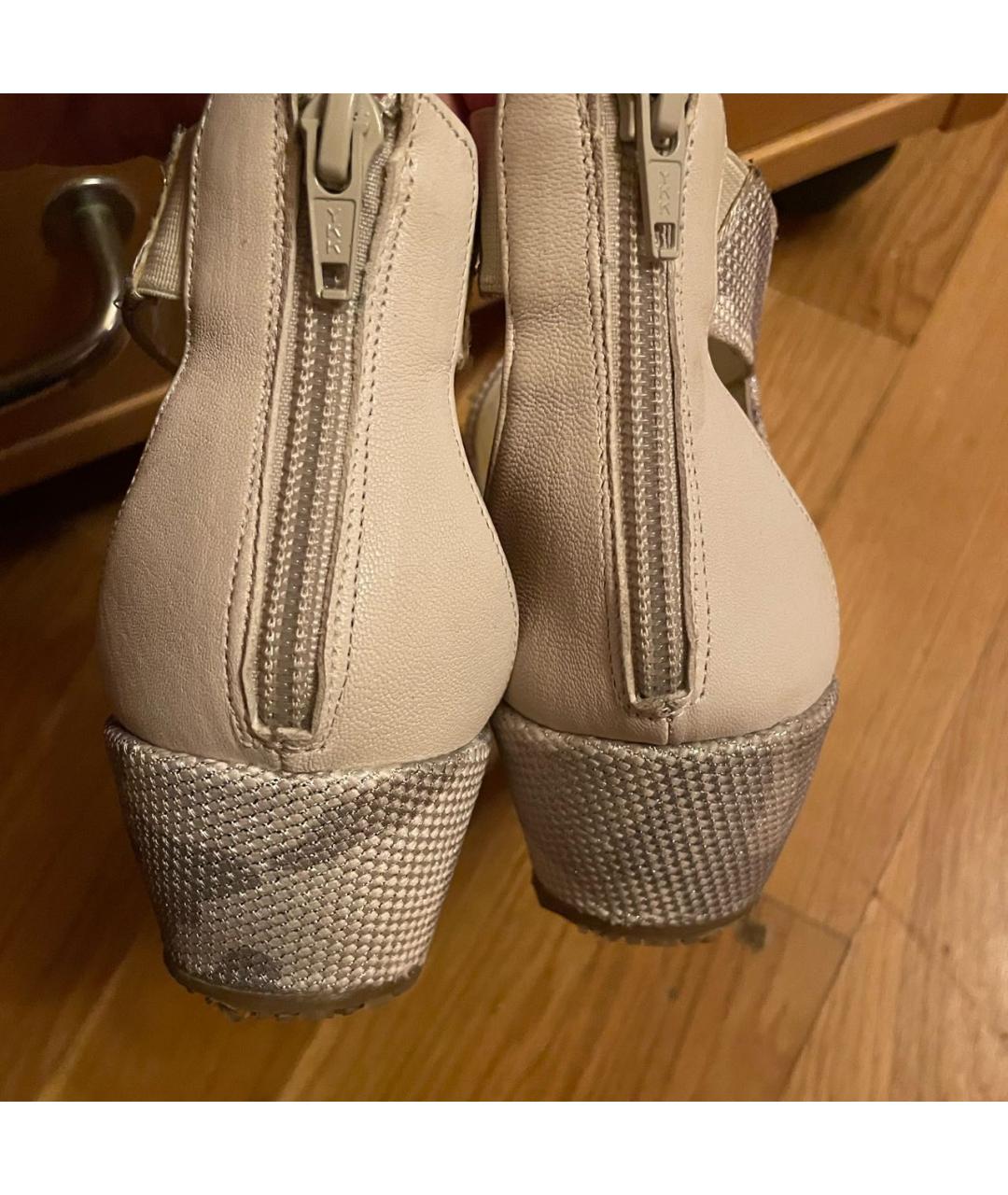 MISSOURI Хаки кожаные сандалии и шлепанцы, фото 4
