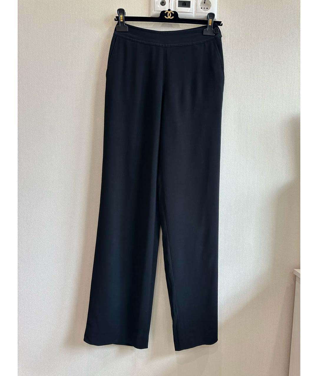 CHANEL Черные полиэстеровые брюки широкие, фото 9