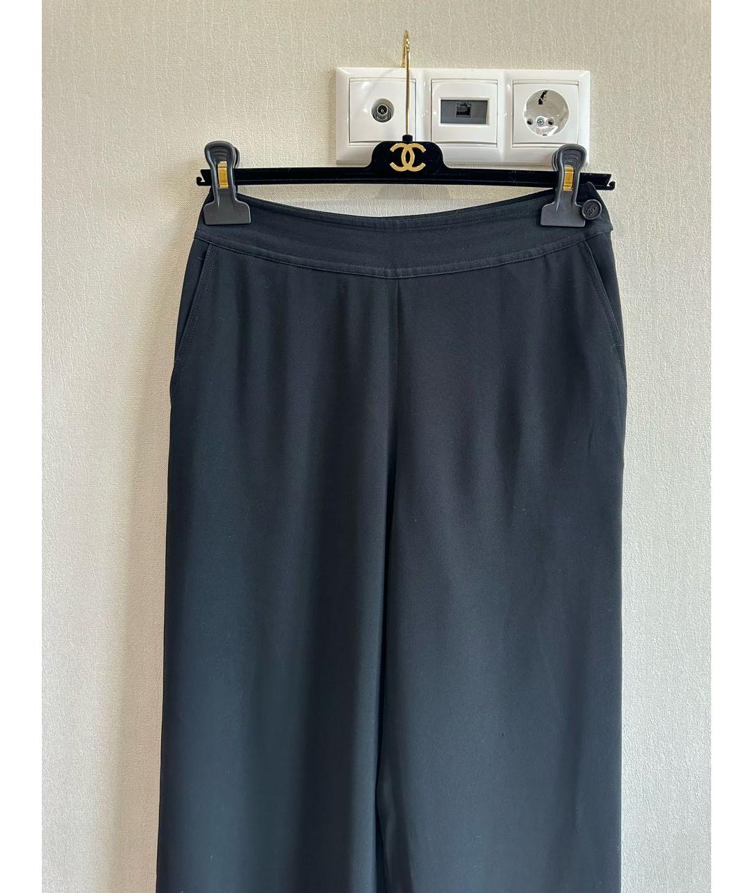 CHANEL Черные полиэстеровые брюки широкие, фото 2