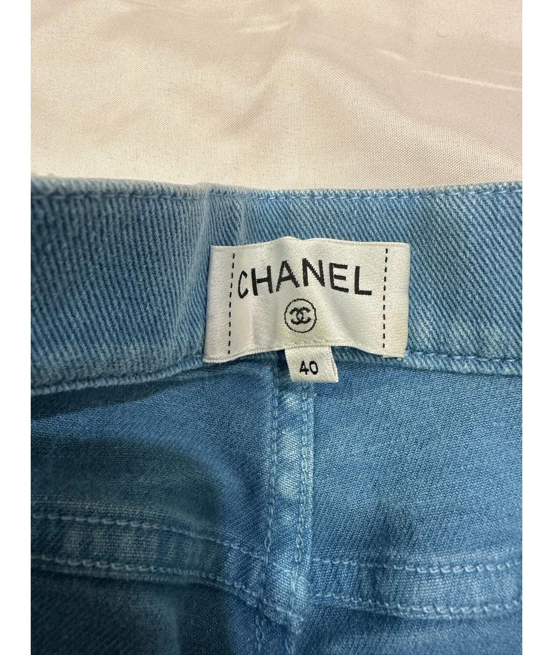 CHANEL PRE-OWNED Голубые прямые джинсы, фото 6