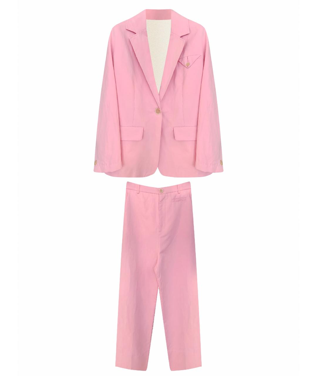 PHISIQUE DU ROLE Розовый хлопковый костюм с брюками, фото 1