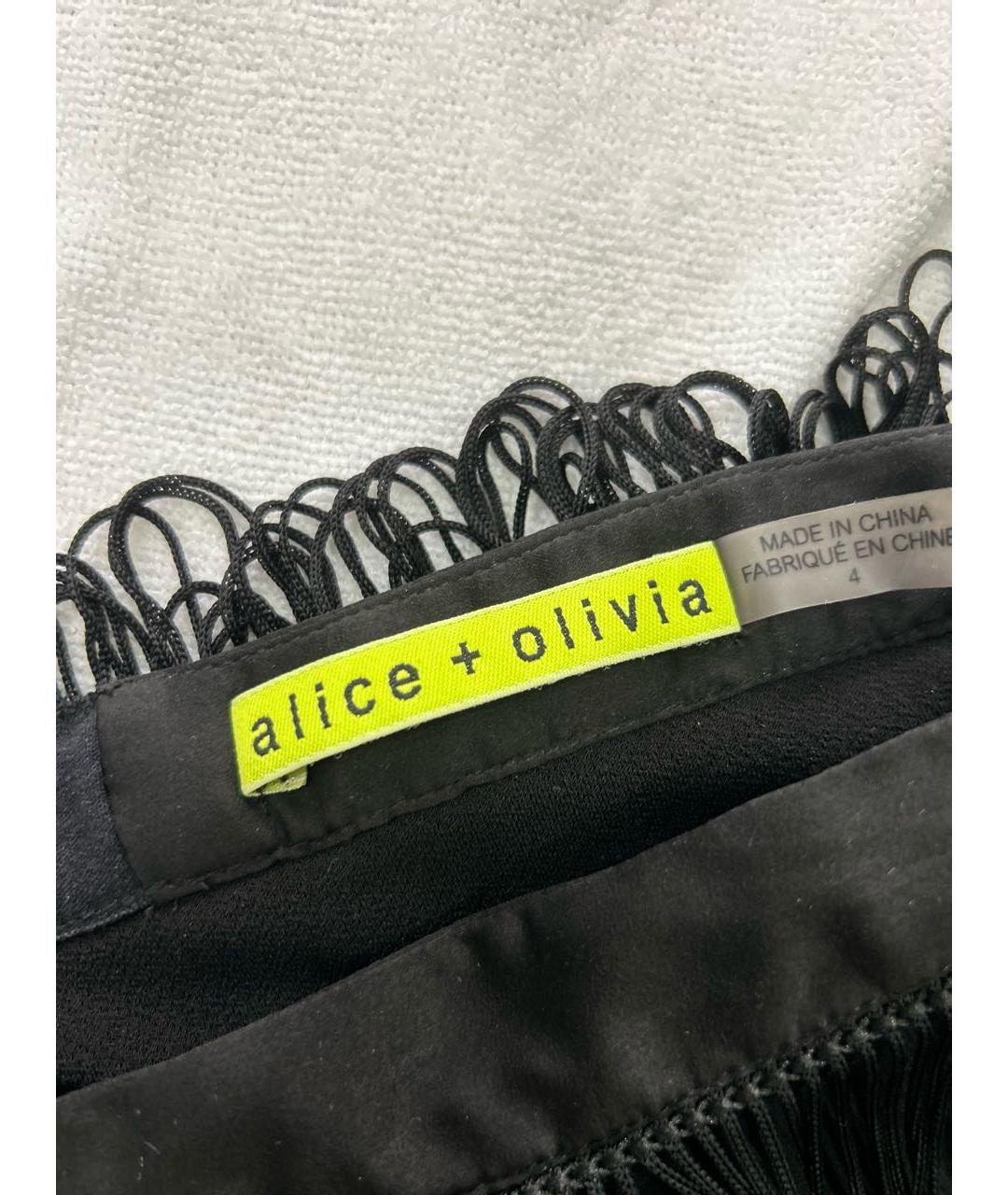 ALICE+OLIVIA Черная полиэстеровая юбка макси, фото 3
