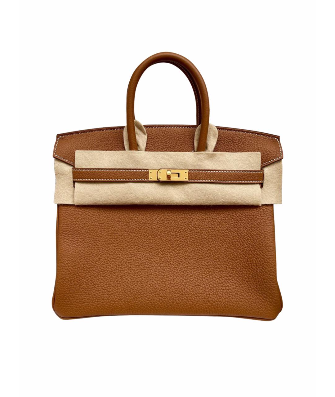 HERMES Коричневая кожаная сумка тоут, фото 1