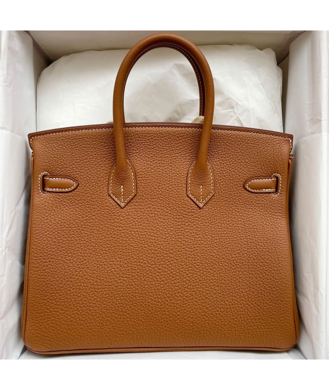 HERMES Коричневая кожаная сумка тоут, фото 2