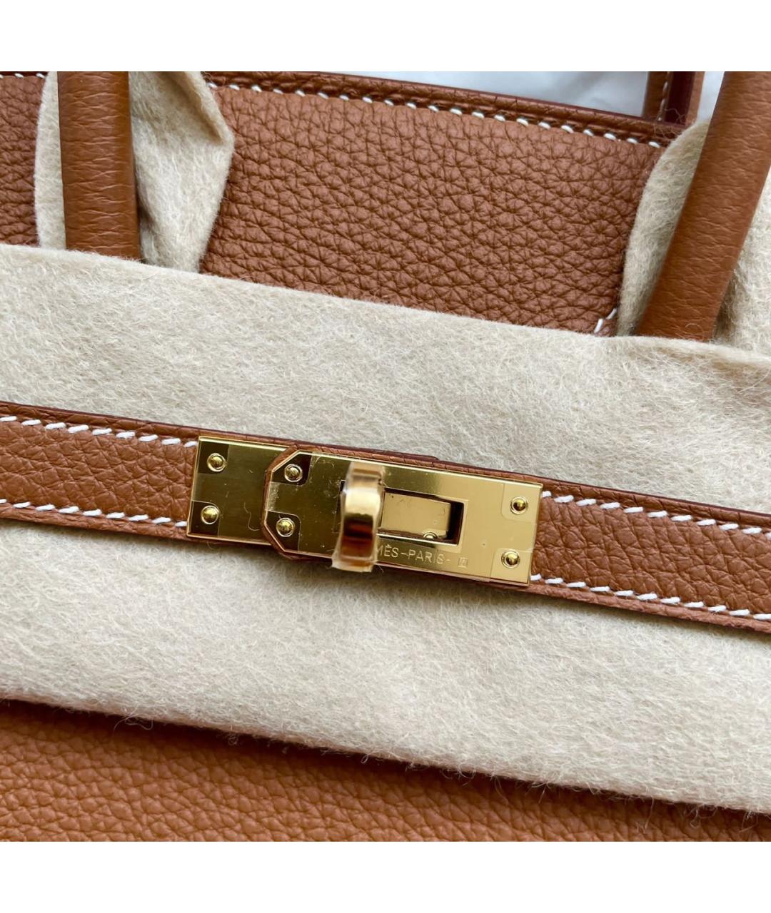 HERMES Коричневая кожаная сумка тоут, фото 3