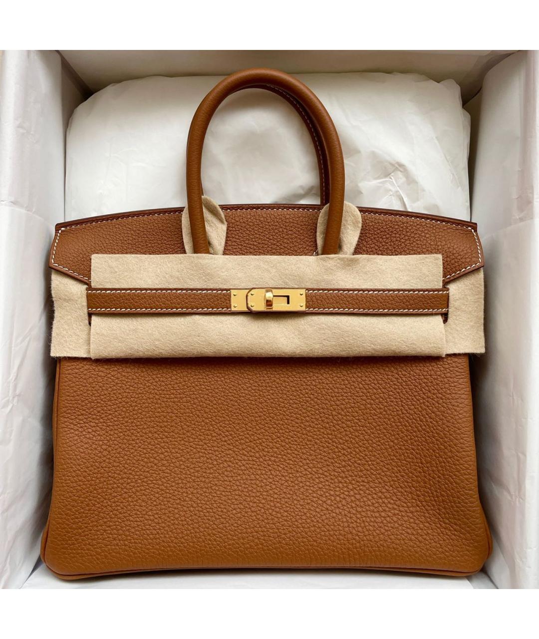 HERMES Коричневая кожаная сумка тоут, фото 4