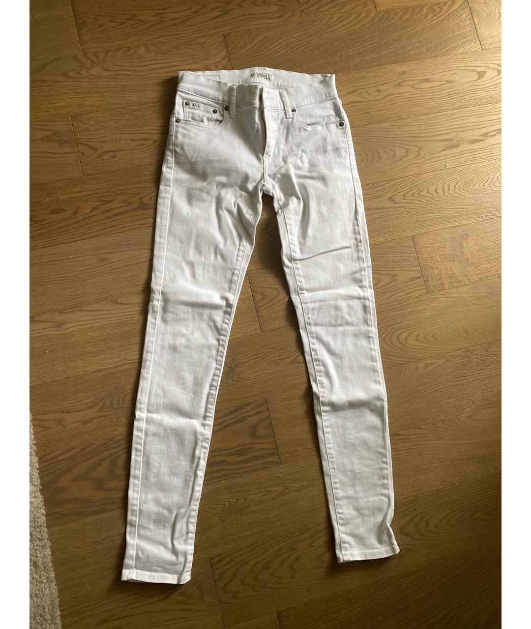 POLO RALPH LAUREN Белые хлопко-эластановые джинсы слим, фото 5