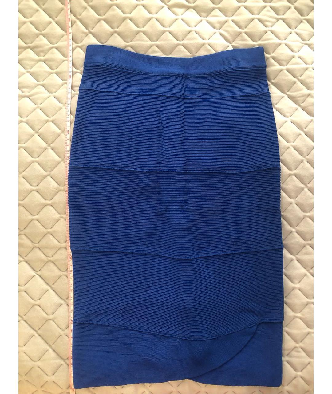BLUMARINE Синяя вискозная юбка мини, фото 8