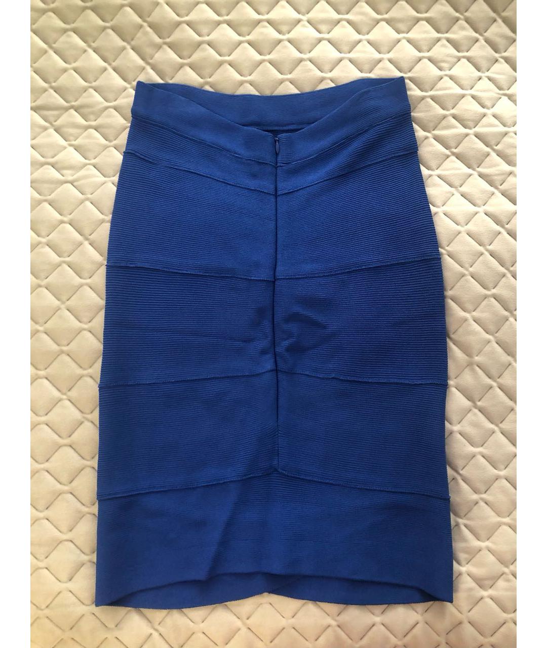 BLUMARINE Синяя вискозная юбка мини, фото 2