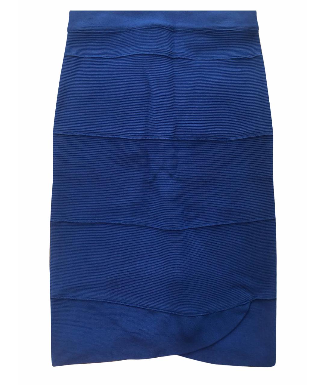 BLUMARINE Синяя вискозная юбка мини, фото 1