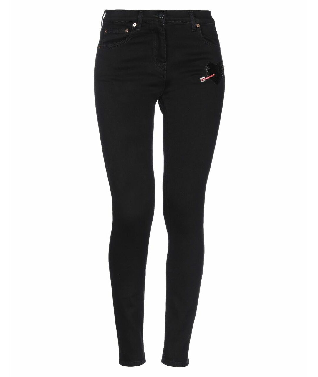 VALENTINO Черные хлопко-эластановые джинсы слим, фото 1