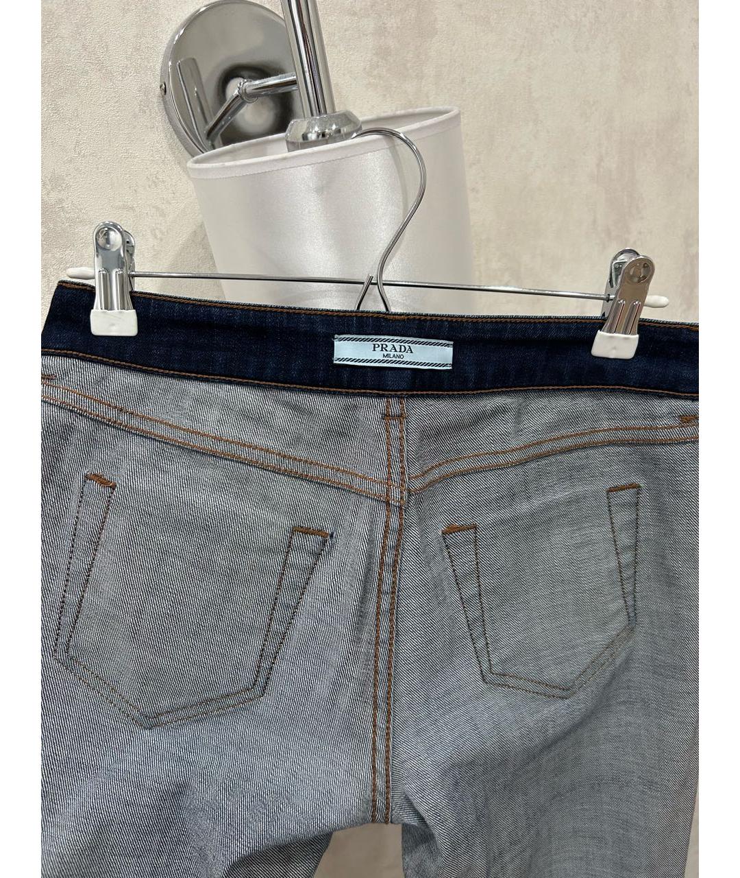 PRADA Темно-синие хлопковые джинсы слим, фото 3