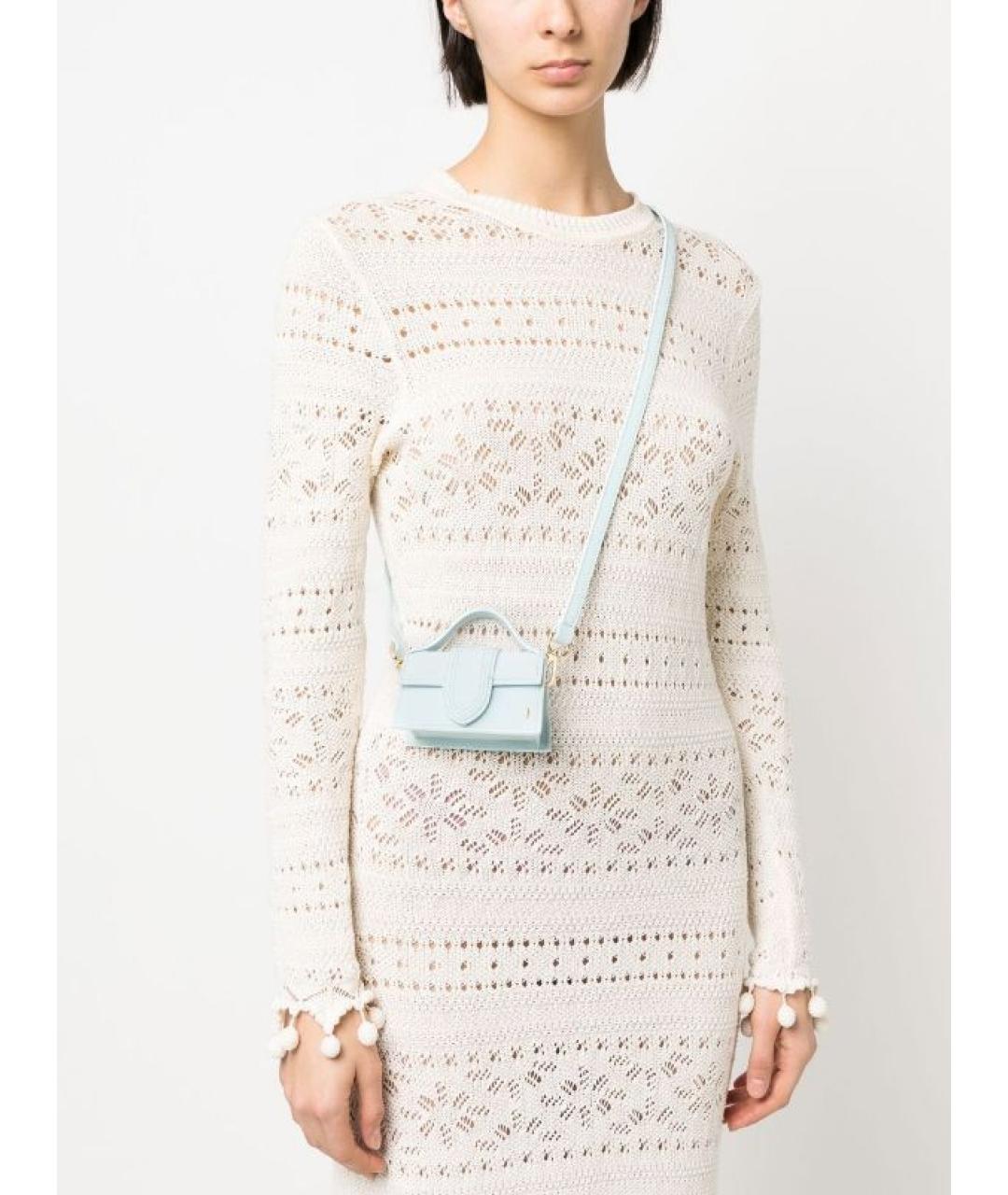 JACQUEMUS Голубая кожаная сумка через плечо, фото 4