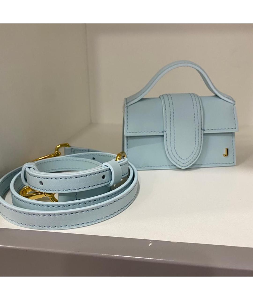 JACQUEMUS Голубая кожаная сумка через плечо, фото 5