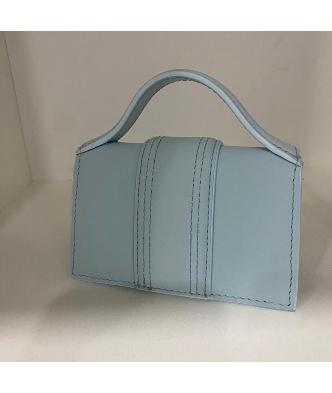 JACQUEMUS Голубая кожаная сумка через плечо, фото 6