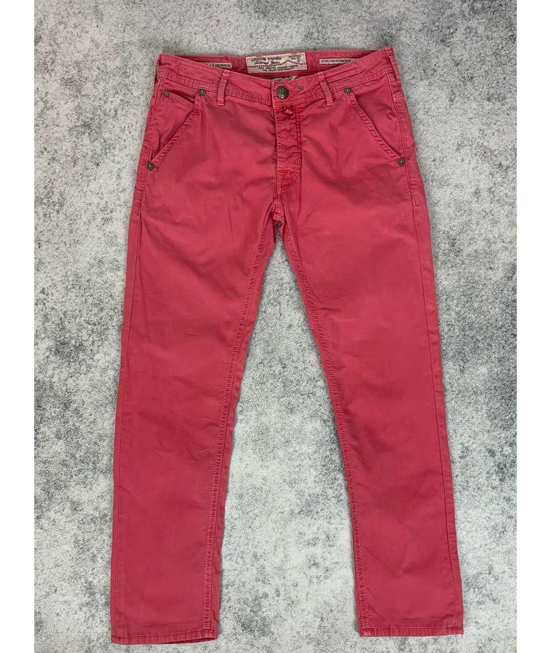 JACOB COHEN Розовые хлопковые повседневные брюки, фото 9
